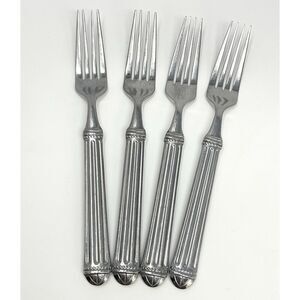 JC PENNEY COLONNADE Stainless Glossy Dinner Place Forks 8.25" Set Of 4
